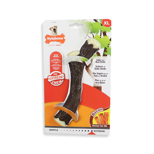 Nylabone Extreme Chew Wooden Stick Bacon M  - XL