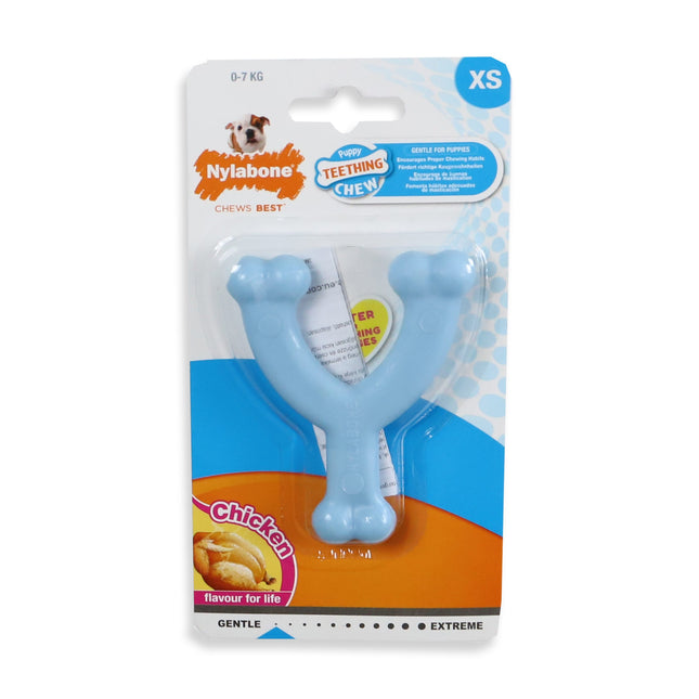 Nylabone Puppy Dental Wishbone XS Chicken Blue