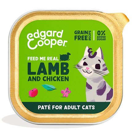 AnimalstoreXL Edgard & Cooper Volwassen Kat Paté Lam & Scharrelkip Graanvrij