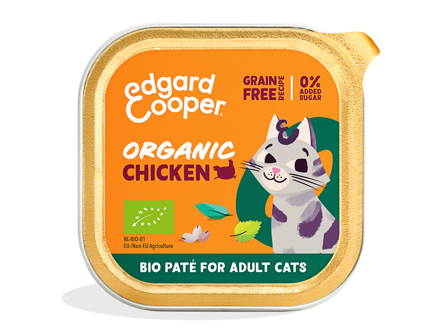 AnimalstoreXL Edgard & Cooper - Kat Paté Bio Kip Graanvrij