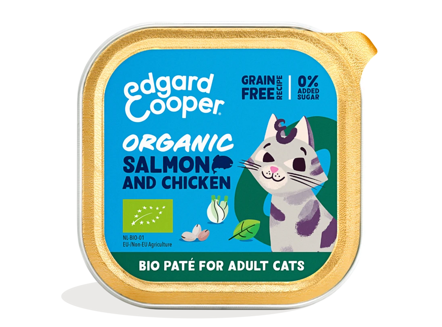 AnimalstoreXL Edgard & Cooper - Kat Paté Bio Zalm & Kip Graanvrij