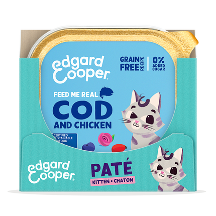 AnimalstoreXL Edgard & Cooper Kitten Paté Kabeljauw & Scharrelkip Graanvrij