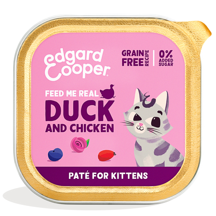 AnimalstoreXL Edgard & Cooper Kitten Paté Scharreleend & Kip Graanvrij