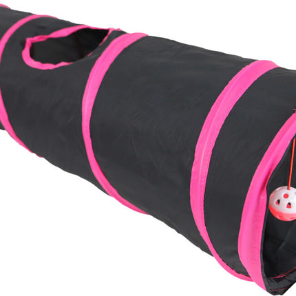 AnimalstoreXL Speeltunnel Nylon Zwart/Roze 85x25cm