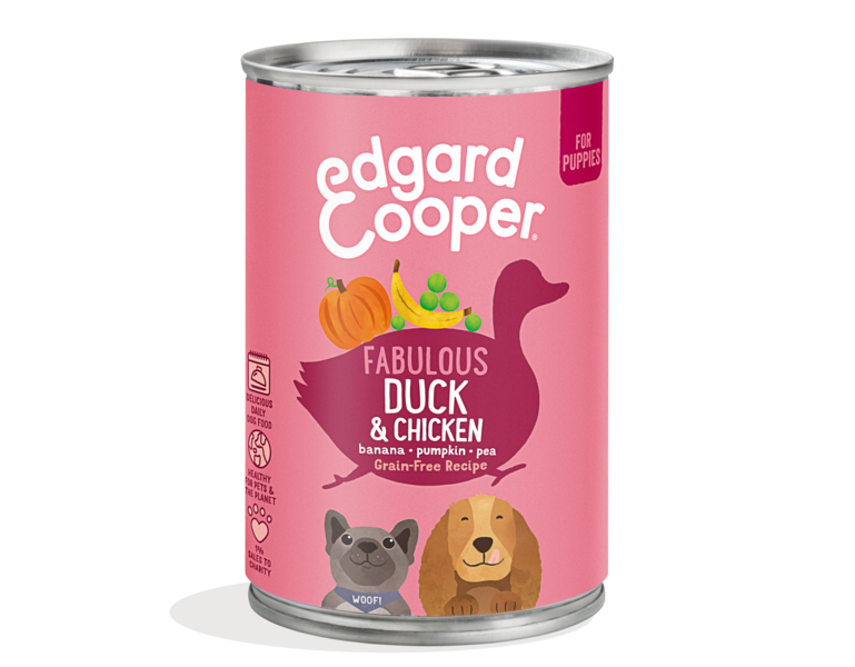 AnimalstoreXL Edgard & Cooper Hond Blik Vlees of Vis Graanvrij 400g