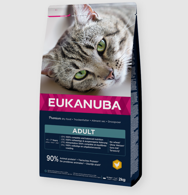 AnimalstoreXL Eukanuba Kattenbrokken Volwassen Verse Kip 2kg