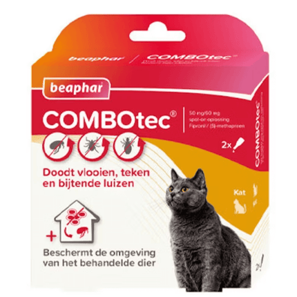 AnimalstoreXL Beaphar COMBOtec Kat Anti-vlooien en tekenmiddel