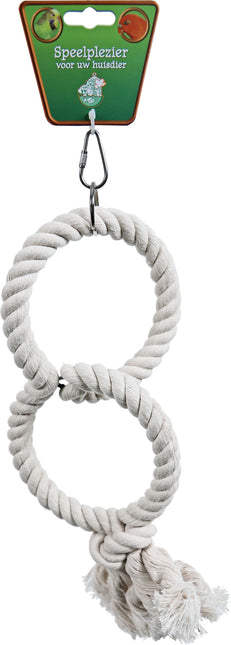 AnimalstoreXL Touwring Katoen klein 2 Ringen 13cm