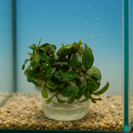 Bucephalandra Deep Purple in vitro bakje