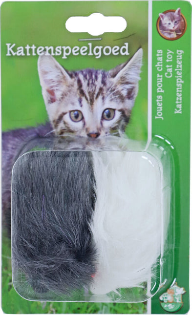 AnimalstoreXL Muis Pluche Grijs/Wit 7,5cm 2 stuks