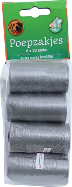 AnimalstoreXL Poepzak Grijs Pak 8 rollen 20 stuks