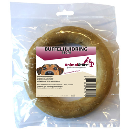 AnimalstoreXL Buffelhuid ring 15cm 1 stuk