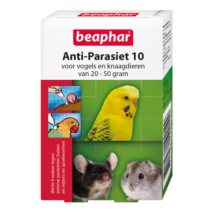 AnimalstoreXL Anti-Parasiet 10 vogel knaagdier 20-50 gram 2st