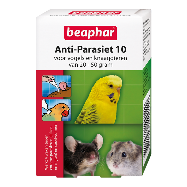 AnimalstoreXL Anti-Parasiet 10 vogel knaagdier 20-50 gram 2st