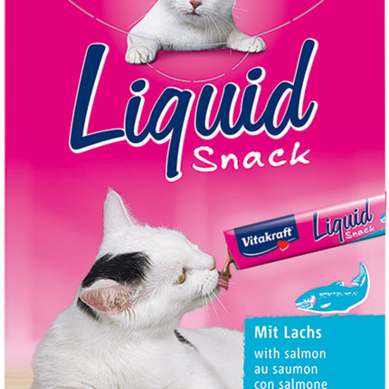 AnimalstoreXL Kat Liquid Snack Zalm & Omega 6 stuks