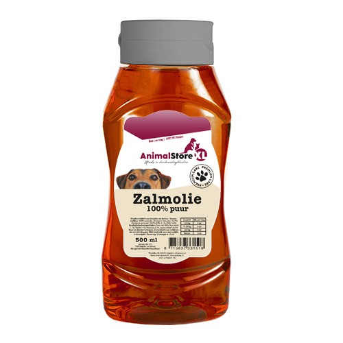 AnimalstoreXL Zalmolie PUUR knijpfles 500ml