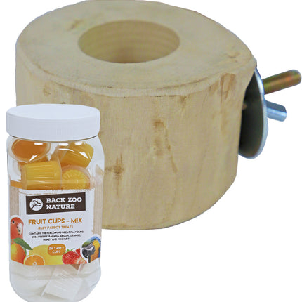 AnimalstoreXL Fruitcuphouder Java Hout met Fruitcups