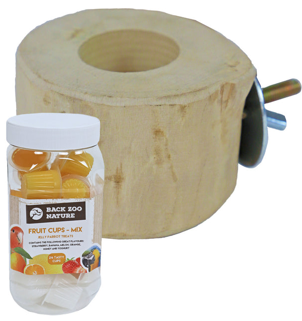 AnimalstoreXL Fruitcuphouder Java Hout met Fruitcups