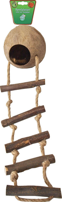 AnimalstoreXL Kokosnoot met touwladder en schroefdraad