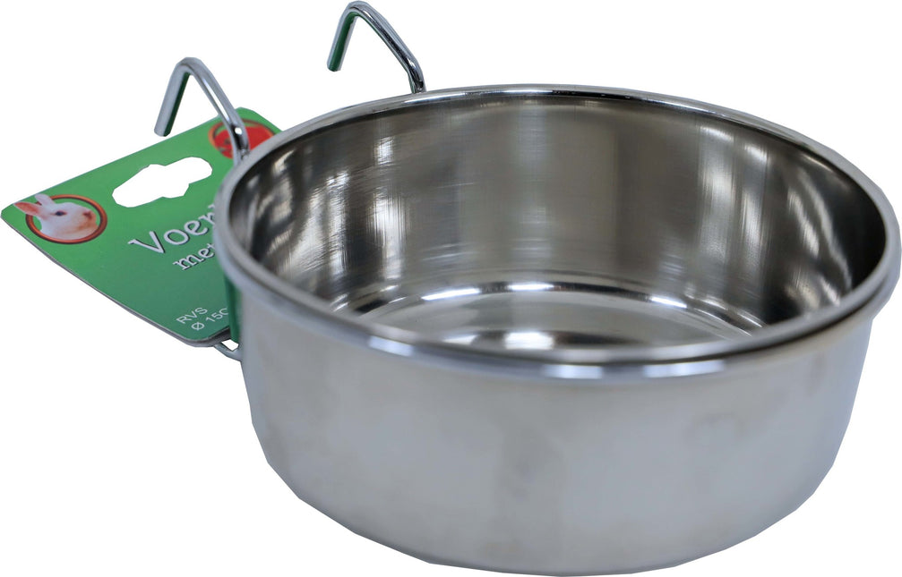 AnimalstoreXL Voerbak RVS met houder 9,5cm 270ml