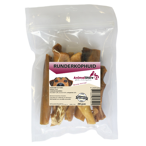 AnimalstoreXL Runderkophuid wit 200g